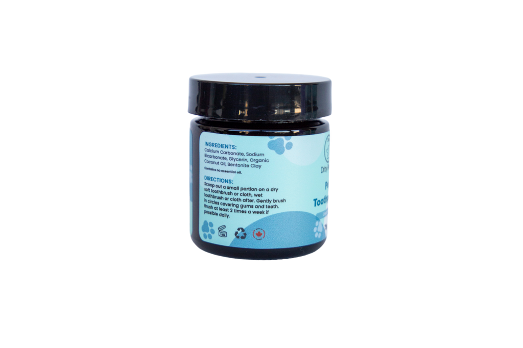 Jar with a blue label on a white background