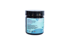 Jar with a blue label on a white background