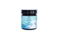 Jar of pet toothpaste with a blue label on a white background