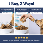 Image on how to use dog food patties with a 5-star review