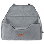 Gray quilted pet car seat with Vevor logo on a white background