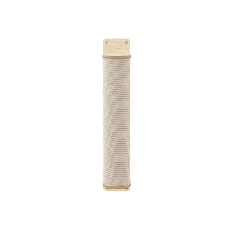 Wall-mounted cat scratching post n on a white background